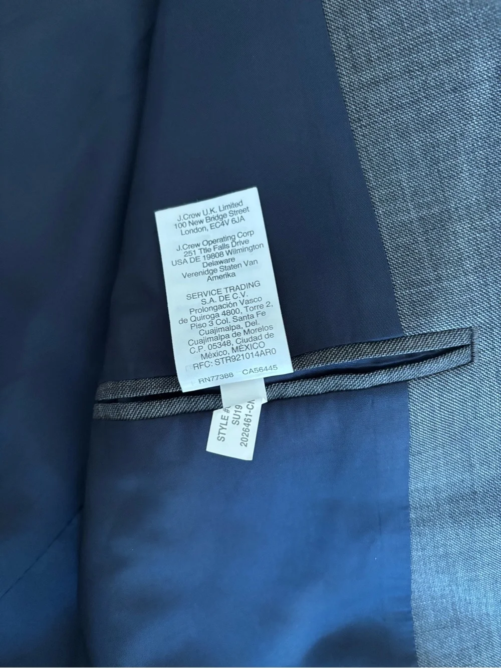 J. Crew Men's Gray Two-Button Suit Jacket